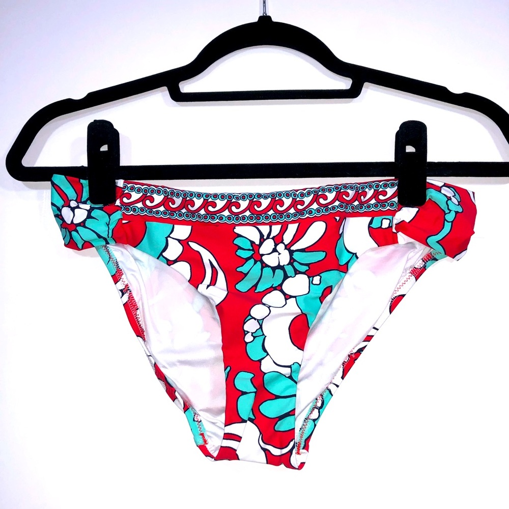 NWT Trina Turk 8 red/coral/green floral print Swim & Spa Collection bottom
